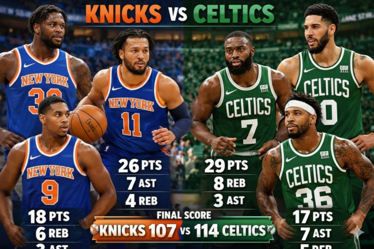 Knicks vs Boston Celtics Match Player Stats