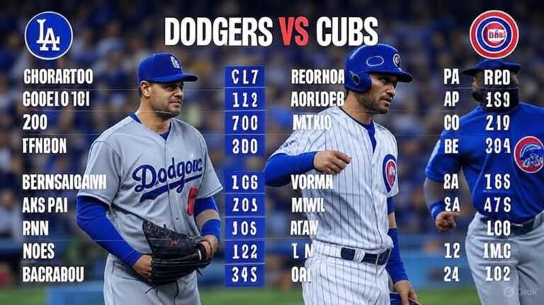 Chicago Cubs vs Dodgers Match Player Stats